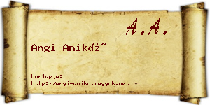 Angi Anikó névjegykártya
